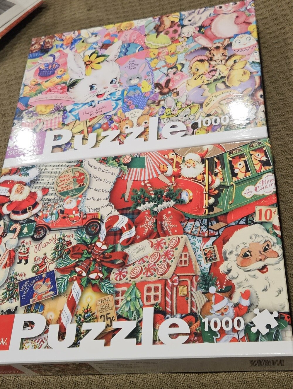 Set Of 2 Seesaw Vintage Inspired 1000 Piece Puzzles